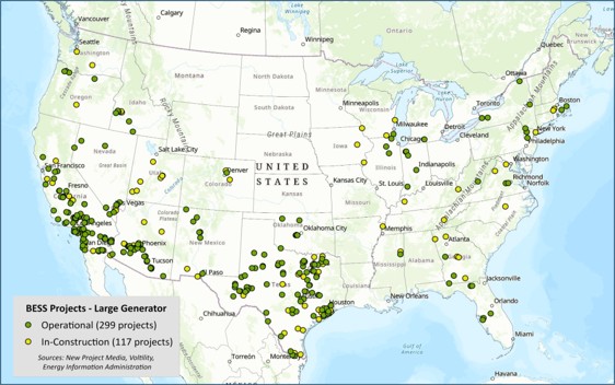 Bess Projects - Large Generator Map