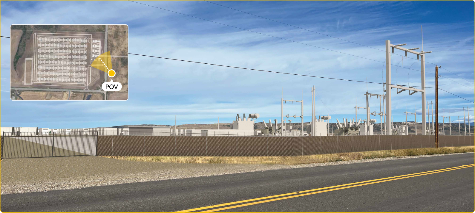 view after, with transmission line